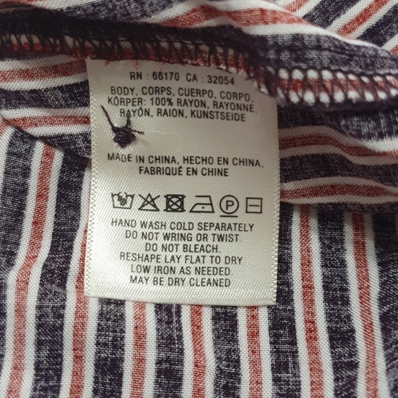 Anthropologie Maeve Pinstripe Red Black Tunic - Picture 8 of 10